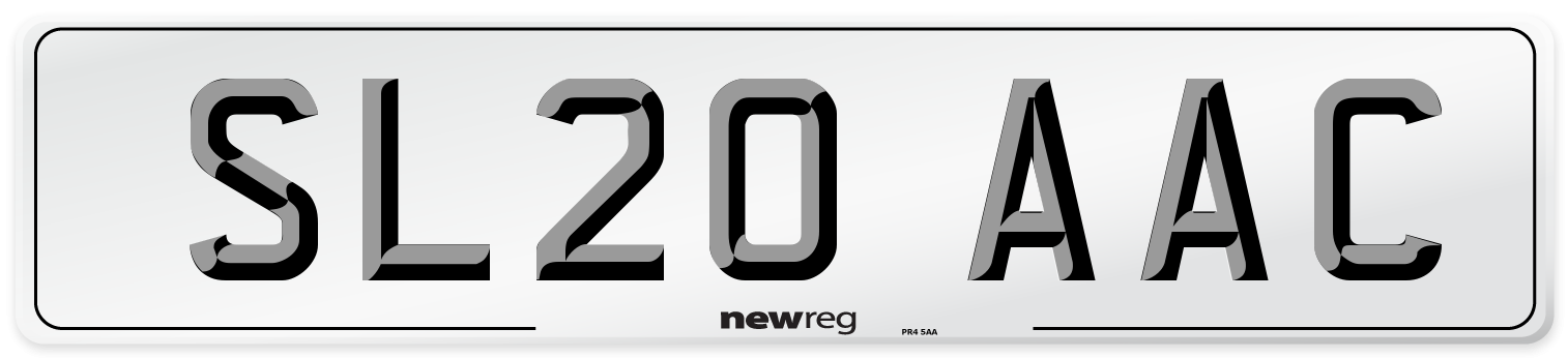 SL20 AAC Number Plate from New Reg